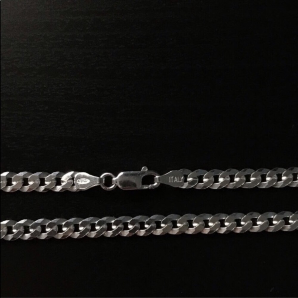 Solid Silver Curb Chain - Picture 2 of 5